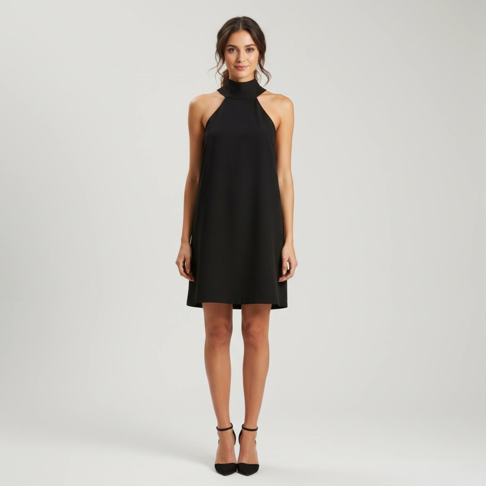 Tobi Black Halter Shift Dress Women's Size M A-Line High Neck Mini NWT